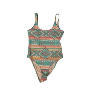 NEW Chubbies Women’s One-Piece Aztec Print Swimsuit Pastel Size S